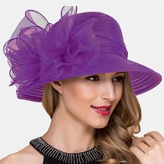 forbusite funny derby hats Purple Adjustable Costume Hats And Headpieces For Church, Church Hats With Short Brim, Elegant Spring Sun Hat For Church, Fitted Summer Costume Hats And Headpieces For Church, Kentucky Derby Church Fascinator, Elegant Purple Hats For Spring, Purple Summer Fascinator, Spring Adjustable Cloche Hat For Church, Elegant Purple Hat For Spring