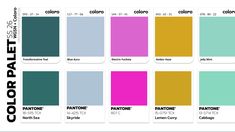 the color chart for this pantone palette