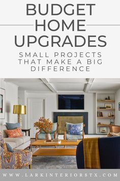 Upgrade your home without the hefty price tag! Discover budget-friendly home upgrades that make a big impact without breaking the bank. From easy DIY projects to smart design hacks, these affordable ideas will help you refresh your space and add value to your home on a budget. From Lark Interiors, Dallas Texas. Refresh Home On A Budget, House Design On A Budget, Small Upgrades Big Impact, Best Home Upgrades, Upgrade Home On A Budget, Easy Upgrades For Home, Diy Home Renovation Ideas, Diy Home Upgrades On A Budget, Affordable Home Renovations