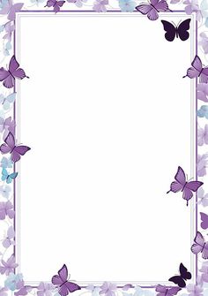 a frame with purple butterflies on it