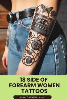 Tattoos For Women Black Women, Flower Outer Forearm Tattoo, Womans Forearm Tattoo, Tattoos For Women Animals, Forearm Sleeve Women, Arm Word Tattoos For Women, Lower Arm Tattoos For Women Unique, Side Of Arm Tattoos For Women, Tattoo Ideas For Forearm