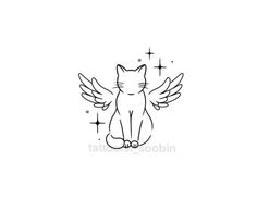 a cat with angel wings on it's back and the words, i love you