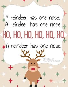 a reindeer has one nose and the other has no nose with stars around it,