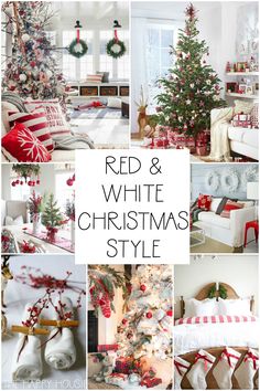 red and white christmas style collage