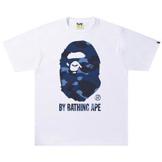 Find BAPE Color Camo A Bathing Ape Tee '/navy on Editorialist. BAPE Color Camo A By Bathing Ape Tee 'White/Navy' Bape T Shirt, Bape Shirt, Shirt Outfit Men, School Inspiration, Bathing Ape, Simple Trendy Outfits, A Bathing Ape, Men T Shirt, Casual T Shirts