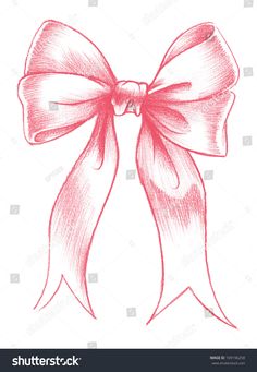 a drawing of a bow on a white background stock photo 5389716