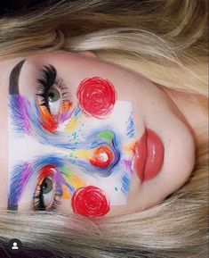 Face Art Makeup, Graphic Makeup, Halloween Makeup Inspiration, Cool Makeup Looks, A Clown