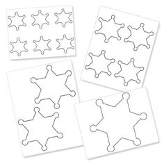 four pieces of puzzle paper with different shapes