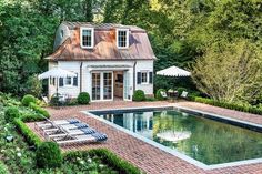 a house with a pool in the yard