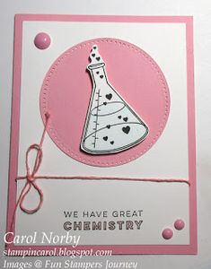 a pink and white card with a bottle on the front that says, we have great germsity