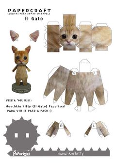 the paper craft kit is designed to look like a cat