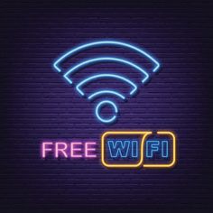 a neon sign that says free wifi