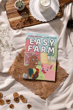 Easy Farm Coloring Book for Kids and Toddlers Illustrations Simple, Book Log, Color For Kids, Be Encouraged, Book For Kids, Color Activities, Sticker Collection, Sticker Shop, Coloring For Kids