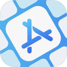 an app icon with the letter k on it's side and blue squares in the background