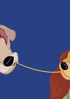 Lady Tramp Wallpaper, Lady And The Tramp Aesthetic Wallpaper, Lady And The Tramp Wallpaper Iphone, Disney Minimalist Art, Lady And The Tramp Art, Lady And The Tramp Painting, Lady And The Tramp Poster, Lady And The Tramp Wallpaper