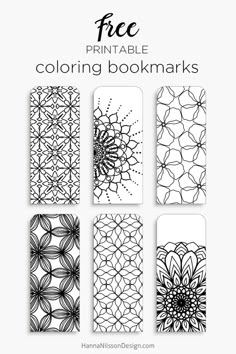 the free printable coloring bookmarks for adults and children are available in four different colors