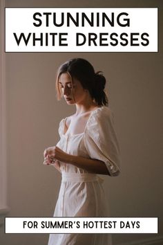 Want to look like an etheral summer goddess while staying cool and comfortable? We thought so. Click now to see our collection of gorgeous white summer dresses and how to style them for the most sweltering of days. Summer Goddess, Dog Days Of Summer, The Great Gatsby, Hot Days