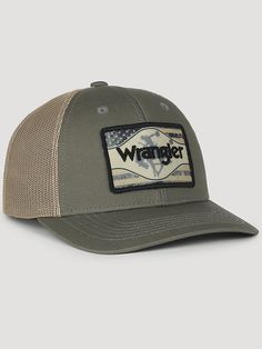 Mid profile Heavy structure Meshback Slight curve visor Snap Optimal cotton twill Hats For Guys, Country Hat, Camping Hat, Country Hats, Western Shop, Wrangler Accessories, Southwestern Print, Printed Canvas Tote Bag, Mens Workwear