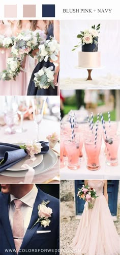 a collage of photos with different wedding colors