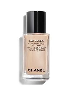 CHANEL - LES BEIGES Sheer Healthy Glow Highlighting Fluid 1 oz. Chanel Highlighter, Flower Infused Oil, Chanel Les Beiges, Liquid Highlighter, Chanel Makeup, Chanel Beauty, Infused Oils, Highlighter Makeup, Water Lighting