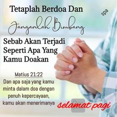 a person holding their hands together with the words tempalah berda dan