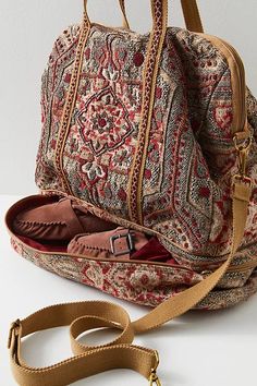 Magic Carpet Weekender Bag | Free People Mode Boho, Carpet Bag, Moroccan Tile, Closet Goals, Magic Carpet, Weekend Trip, Cute Bags, Zip Top, Weekender Bag