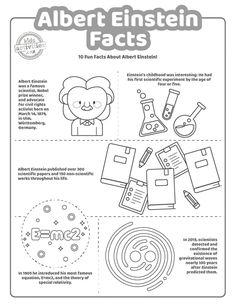 an adult coloring book with the title albert einstein fact