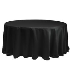 a round table with black cloth on it