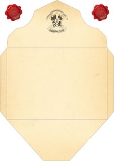 an old envelope with waxed seals on the front and back side, in red ink