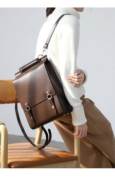 Leather School Backpack, Small Backpack Purse, Small Leather Backpack, Leather Laptop Backpack, Brown Leather Backpack, Satchel Backpack, Women Leather Backpack, Laptop Rucksack, Leather Laptop