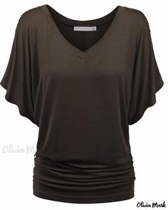 OliviaMark - Chic and Effortless V-Neck Batwing Sleeve Relaxed Fit Top for Casual Comfort Sophisticated Dress, Sleeves Clothing, Linen Maxi Dress, Loose Fitting Tops, Maxi Dress Cotton, Comfortable Tops, Daily Dress, Sleeveless Maxi Dress, Batwing Sleeve