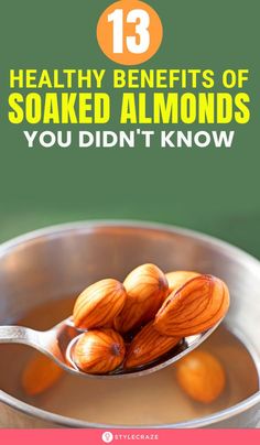 Soaked Almonds, Almond Nut, Raw Almonds, Healthy Benefits, Detox Juice, Fat Burning Foods, Healthy Nutrition