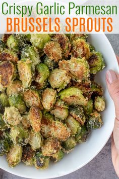 this crispy garlic parmesan brussel sprouts is the perfect side dish for any meal