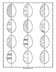 an easter egg pattern with different designs