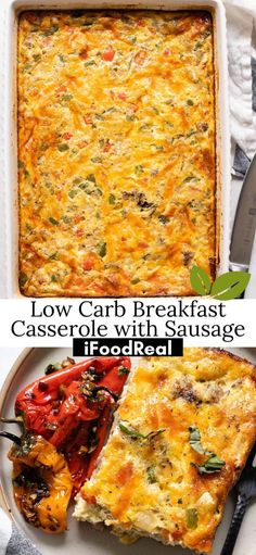 low carb breakfast casserole with sausage and vegetables