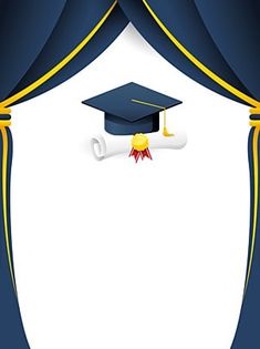 a graduation cap and diploma on top of a curtain