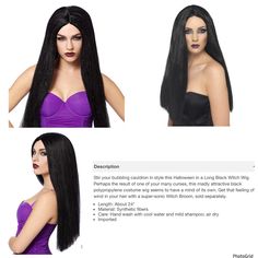 Spirit Halloween Black Witch Wig New *Brand New With Tags! *Excellent Condition! *No Flaws! Please Comment If You Have Questions. Accepting Offers. Witch Wig, Black Witch, Halloween Black, Spirit Halloween, Wig Hairstyles, New Color, Womens Hairstyles, Witch, Wigs