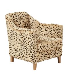 the leopard print chair is shown with measurements