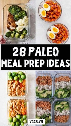 28 paleo meal prep ideas with text overlay