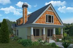 Bungalow Style House Plan - 3 Beds 3.5 Baths 2253 Sq/Ft Plan #30-338. Ideal for compact lot. Neighborly front porch. #bungalow #craftsman #artsandcrafts #frontporch #porch Bungalow Dining Room, Bungalow Cottage, Colonial Style House Plans, Small Bungalow, Bungalow Style House, Craftsman Cottage, Bungalow Style House Plans, Shingle Exterior, Monster House Plans