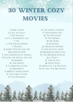 Get ready for the coldest days of the year with this movie listwinter movies films cozymovies snow snowydays stayathome movielist 30movies family familytime christmas christmascarol January Movie List, The Holiday Movie Aesthetic, Cozy Movies, Winter Movies, Movies Christmas, Christmas Movies List, Xmas Movies, Movie To Watch List