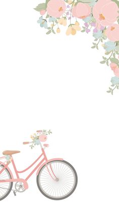 a pink bicycle with flowers on the back