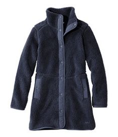 #LLBean: Women's Bean's Sherpa Fleece Coat Sherpa Coat L.l.bean, Cozy Sherpa Outerwear For Layering, Long Fleece Coat, Fleece Hoodie Women, Womens Sherpa, Fleece Jacket Womens, Fleece Coat, Womens Fleece, Quarter Zip Pullover