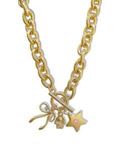 Sweet as can be ౨ৎ Introducing the 'MIFFY' charm necklace - featuring a precious ribbon bow, bunny, and puffed star pendant, this piece is bound to become a treasured staple in your jewelry collection. Trust us, compliments are waiting... Made with 18K gold plated over brass chain and components, 18K gold plated over brass and cubic zirconia pendants. Waterproof & rust-free. Available in lengths 14", 15", 16", 18". Handmade with love in Los Angeles. Jewellery Must Haves, Miffy Charm, Jewelry Accessories Ideas, Gold Charm Necklace, Jewellery Ideas, Stacked Jewelry, Creating Jewelry, Jewelry Lookbook, Jewelry Choker