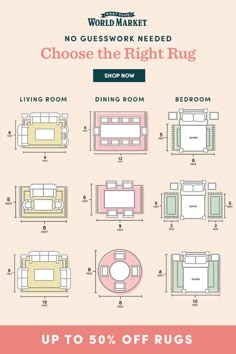 the world market coup sheet shows how to choose the right rug for your living room