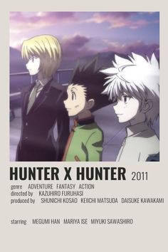 the poster for hunter x hunter 2011 shows two young men standing next to each other