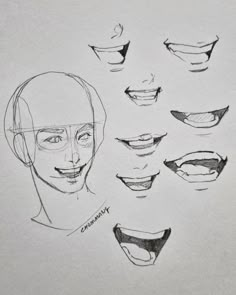 a drawing of different faces and mouths