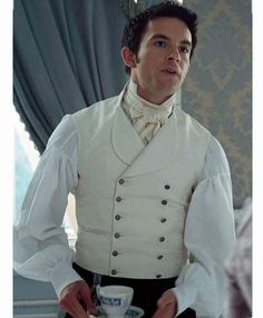 Anthony Bridgerton Waistcoat S02 Victorian Style Clothing Male, Bridgestone Outfit, Regency Outfits Male, Brigerton Outfit Men, Historical Male Fashion, 1800 Male Fashion, Victorian Era Male Fashion, Bridgeton Men Outfits, Tea Party Mens Outfit