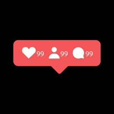 a red speech bubble with white hearts and the words 99 99 on it in two different languages