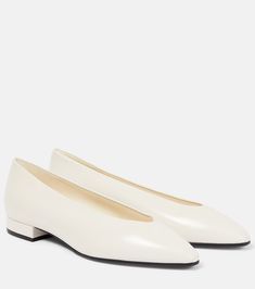 Loro Piana Shoes, Slingback Flats, Brown Flats, Leather Moccasins, Pointed Toe Shoes, Evening Shoes, Pointed Toe Flats, Leather Ballet Flats, White Flats